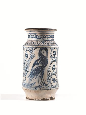 ALBARELLOMontelupo, 1420-1450&nbsp;Maiolica decorata in monocromia blu di...