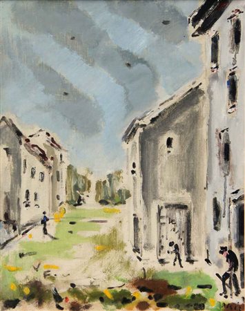 Filippo DE PISIS Ferrara 1896 - Milano 1956 Paesaggio a Brugherio, 1952 olio...
