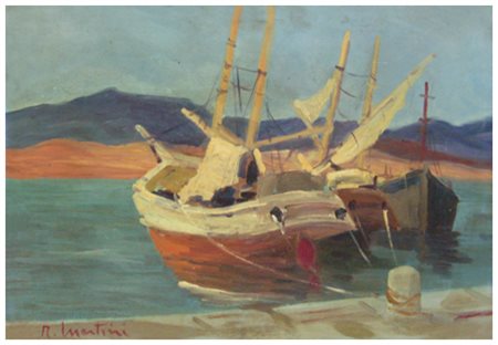RENZO MARTINI Livorno 1937 – 2005 Isola d’Elba Olio su faesite 35 x 50. Firma...