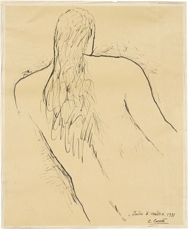 Carlo Carrà Quargnento (Al) 1881 - Milano 1966 Studio di nudo, 1931...