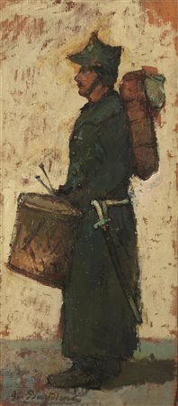 Giovanni Bartolena(Livorno 1866 - 1942)TAMBURINOolio su tavoletta, cm...