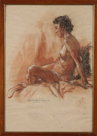 DE SIMONE MICHELE (1893 - 1955) Nudo di donna. Tecnica mista su carta. Cm...