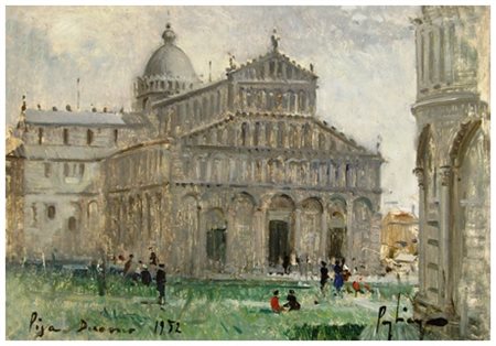 FRANCESCO PAGLIAZZI Reggello 1910 – 1988 Pisa, Duomo 1952 Olio su tavola 16 x...
