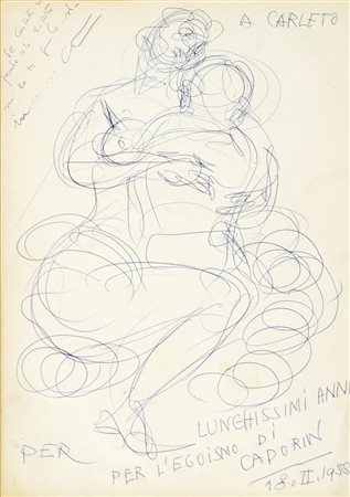 CADORIN GUIDO Venezia 1892 - 1977 Maternità 1958 disegno a penna su carta...