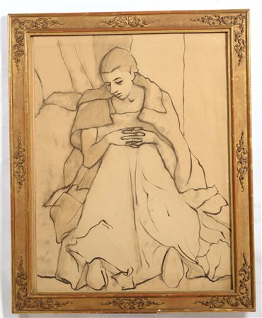 Felice Casorati (1883-1963), Senza Titolo inchiostro su cartone, cm 70x50