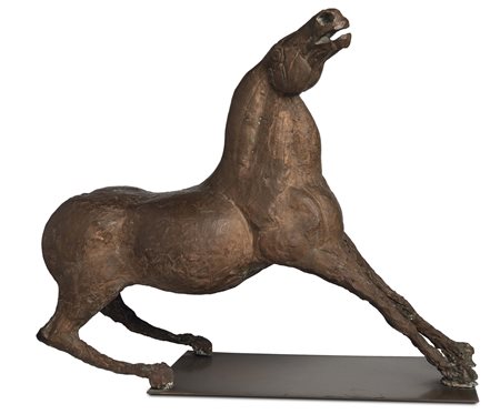 Bruno Cassinari (1912-1992), Cavallo bronzo, cm 78x65x28 firmato