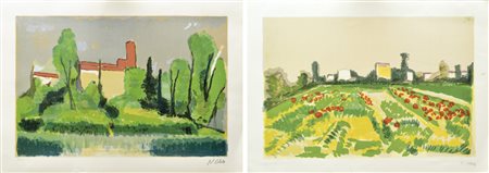 COLETTI NANDO Treviso 1907 - 1979 Paesaggi lotto di 2 litografie es. p.d.a....