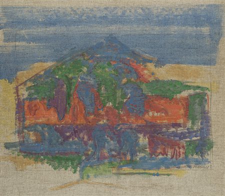 Attilio Forgioli (Salò 1933) - "Paesaggio" 1982 olio su tela, cm 60x75...
