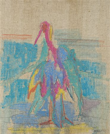 Attilio Forgioli (Salò 1933) - "Uccello" 1988-89 olio su tela, cm 60x50...