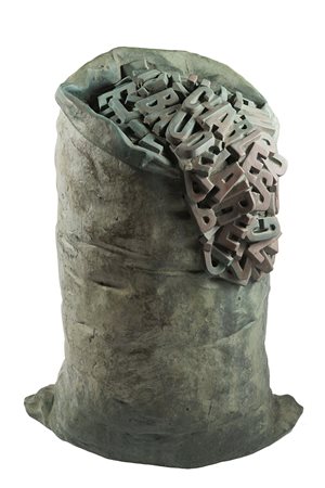 Antonio Trotta (Paestum 1937) - "Charles Baudelaire" scultura in bronzo, h cm...