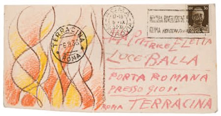 Giacomo Balla Torino 1871 - Roma 1958 Cartolina, 1933 matita e inchiostro su...