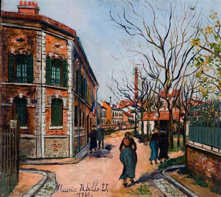 Maurice Utrillo Parigi 1883 - Dax 1955 Rue Carnot, les Ecoles, Argenteuil...