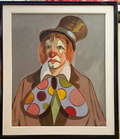 William Nuzzo "Clown" olio su tela cm 60x50