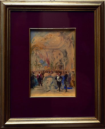 EMILIO LAPI Senza titolo, 1884 Acquarello cm. 17,5x11,5 Siglato in basso a...