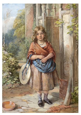 OCTAVIUS OAKLEY Bermondsey 1800 - 1867 Giovane donna, 1865 Acquerello su...