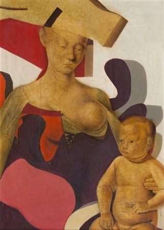 CAMINATI AURELIO (1924-2012) Maternità, Museo del falso ideologico 1967olio...