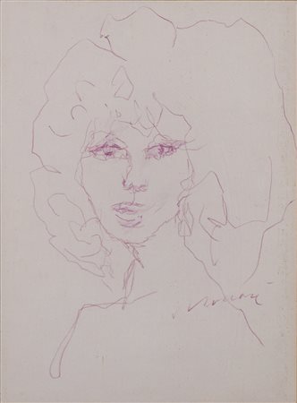 MINO MACCARI (1898-1989)Figura femminile Matita colorata su cartaCm...