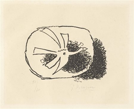 Georges Braque, Argenteuil 1882 - Parigi 1963, Août, 1958, Acquaforte, es....