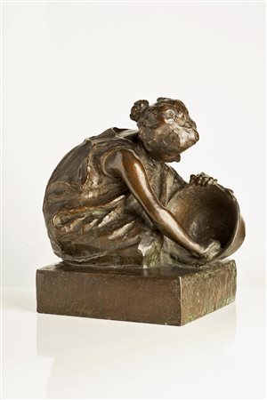 ALESSANDRO LAFORÈT Milano 1863 - 1937 LA DONNINA, 1902 bronzo, altezza cm 36....