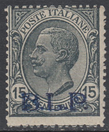 [REGNO D'ITALIA] 1922 /3 B.L.P. 15c. Leoni, II tipo. Cert. Chiavarello....