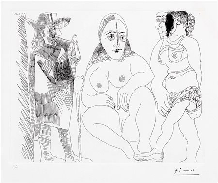 Pablo Picasso, Malaga 1881 - Mougins 1973, Senza titolo, 1970, Acquaforte,...