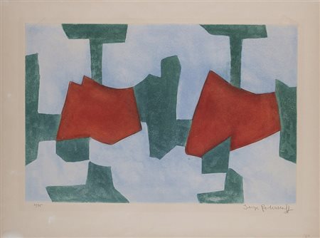 Serge Poliakoff (Mosca 1906 - Parigi 1969) "Composition bleu, vert et rouge"...