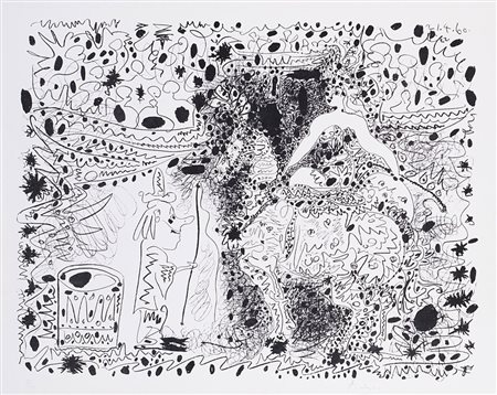 Pablo Picasso (Malaga 1881 - Mougins 1973) "L'Ecuyere" 1960 litografia, cm...