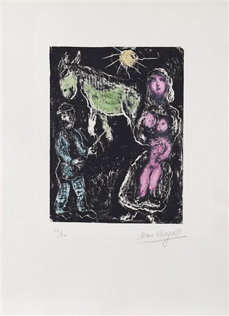 Marc Chagall (Vitebsk 1887 - Saint Paul De Vence 1985) "Naissance de la nuit"...