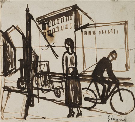 Mario Sironi (Sassari 1885 - Milano 1961) "Paesaggio urbano" 1920 ca....