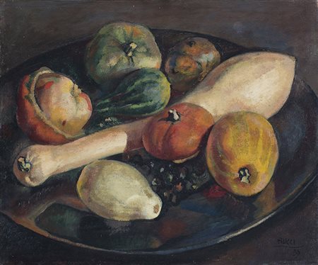 Anselmo Bucci (Fossombrone 1887 - Monza 1955) "Zucchine" 1939 olio su tela,...