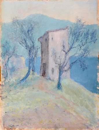 BOCCATO NINO (1888 - 1966) Lago d'Iseo, Montisola. Olio su cartone. Cm 26,50...