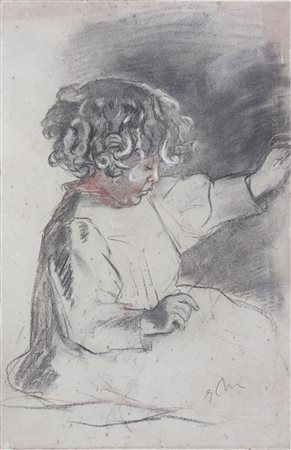 CHAPLIN ELISABETH (1890 - 1982) Bambina. Pastello su carta. Cm 32,00 x 48,00....