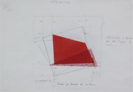 Maria Luisa De Romans, Studio per Tavola di Scrittura, 1980, tecnica mista e...