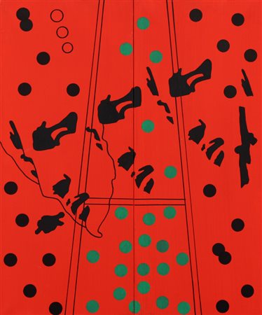 Tano Festa, Da Michelangelo, 1976, acrilico su tela, cm. 60x50, firmato e...