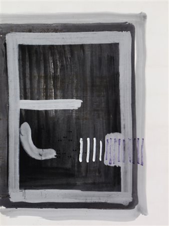 Arturo Vermi, Paesaggio, 1964, tempera su carta intelata, cm. 44,6x33,5,...