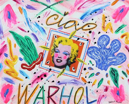 Bruno Donzelli, Ciao Warhol, acrilici su tela, cm. 40x50, firmato in basso a...