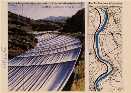 Christo, Over the River, project for the Arkansas River, State of Colorado,...