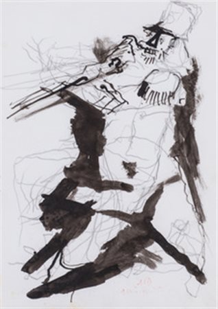 LUCIANO MINGUZZI (1911-2004) Il soldato Matita e china su carta cm 35x25...