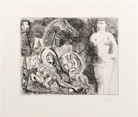 Pablo Picasso (Malaga 1881 - Mougins 1973) &quot;Char Romain avec...
