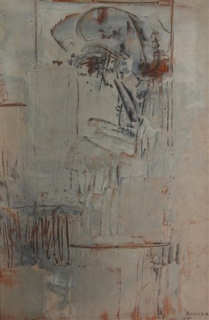 Mario Bionda, Immagine Bianca, 1965, olio su tela, cm. 60x40, firmato e...