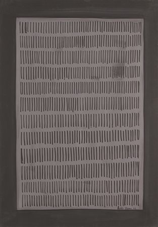 Arturo Vermi, Diario, 1963, olio e tempera su carta intelata, cm. 70x49,5,...
