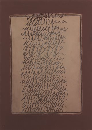 Agostino Ferrari, Breve Racconto, 1964, acrilico su carta intelata, cm....