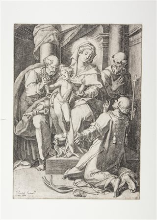 Agostino Carracci La Vergine col Bambino e i santi Stefano, Pietro e...