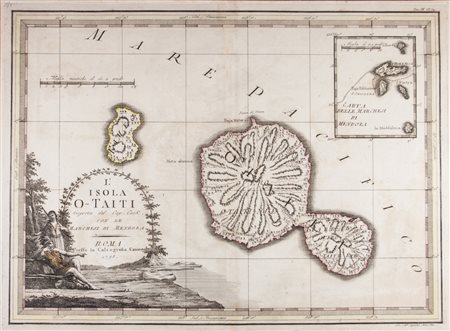 Giovanni Maria Cassini Lotto di due carte dell'Oceania.17951) L'isola di...