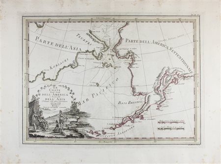 Giovanni Maria Cassini La coste Nord Ovest dell'America e Nord Est dell'Asia...