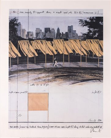 CHRISTO (1935) The Gates Project for Central Park New York Stampa offset...