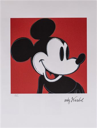 ANDY WARHOL (1928-1987) Mickey Mouse Serigrafia Cm 43x36 Firma in lastra...