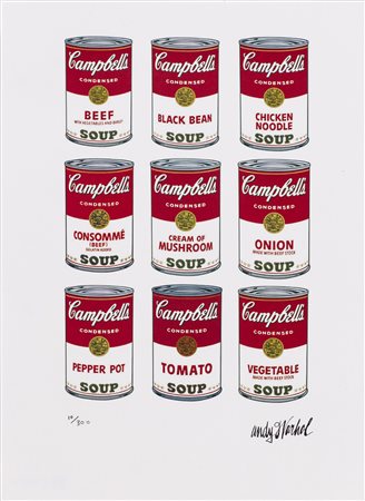 ANDY WARHOL (1928-1987) Campbell Soup Serigrafia Cm 38,3x28 Firma in lastra...