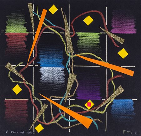 ENNIO FINZI (1931) Il verso del colore, 2013 Tecnica mista e applicazioni su...