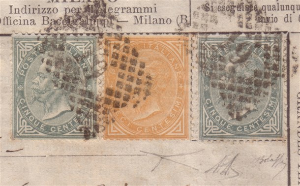 REGNO D'ITALIA 1877 (6 giu.) Busta parlante, serie 30a, 5c. verde grigio,  tirat, Il Ponte Casa d'Aste